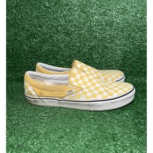 VANS Classic Slip-On Mens 10 Womens 11.5 Yellow Checkerboard Sneakers Shoes
